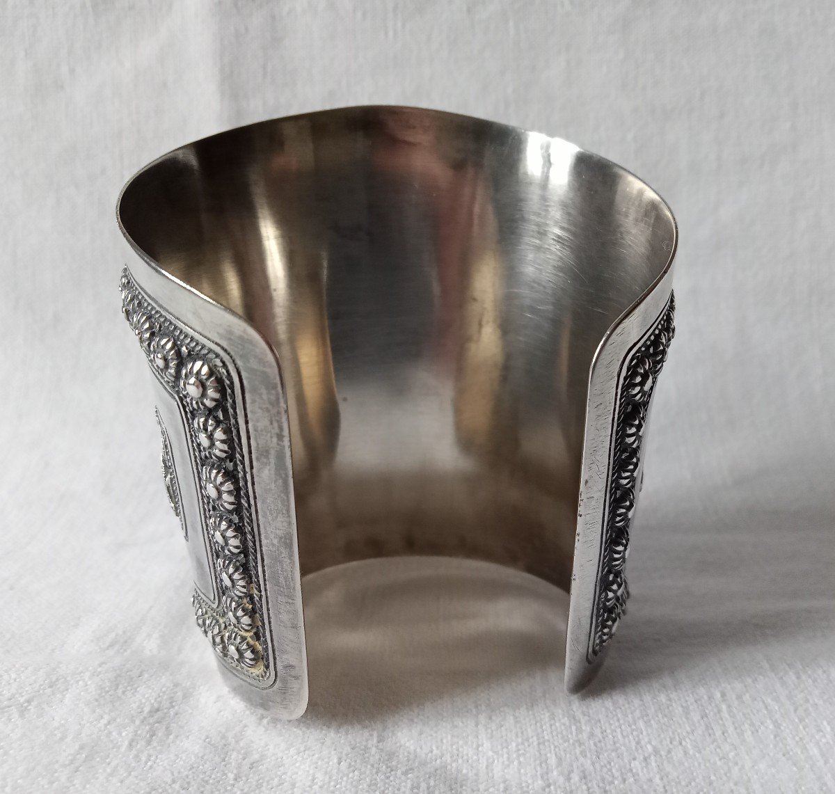 Solid Silver Indochina Cuff Bracelet -photo-4