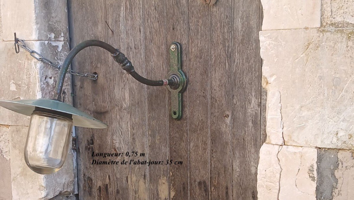 (2) Grande lampe d’extérieur (ou d’intérieur). Col de cygne. Fin du XIXème siècle-photo-3