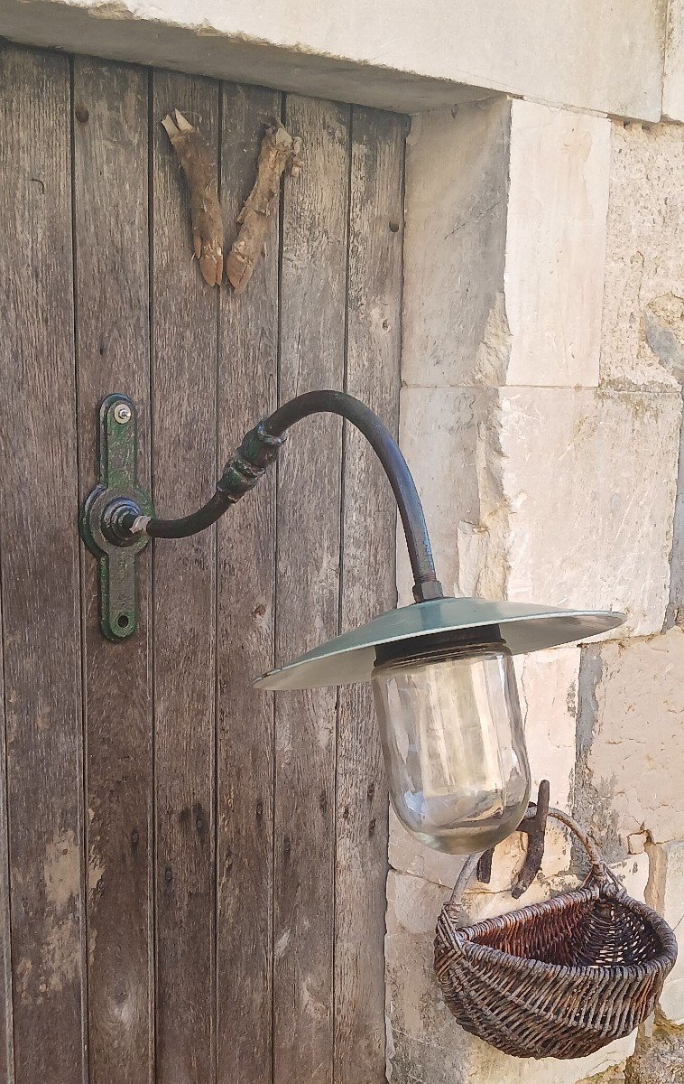 (2) Grande lampe d’extérieur (ou d’intérieur). Col de cygne. Fin du XIXème siècle-photo-3