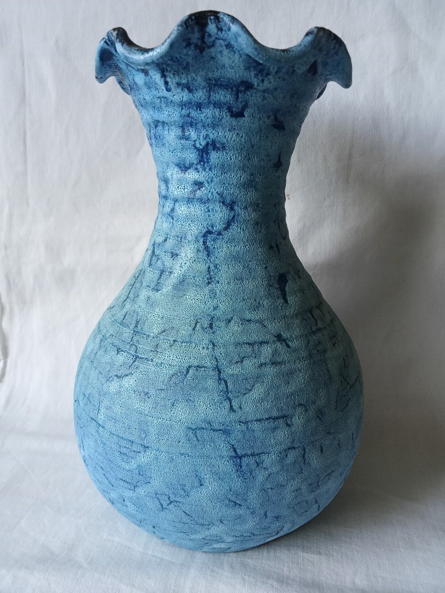 Accolay Blue Gauloise Vase From The 1970s
