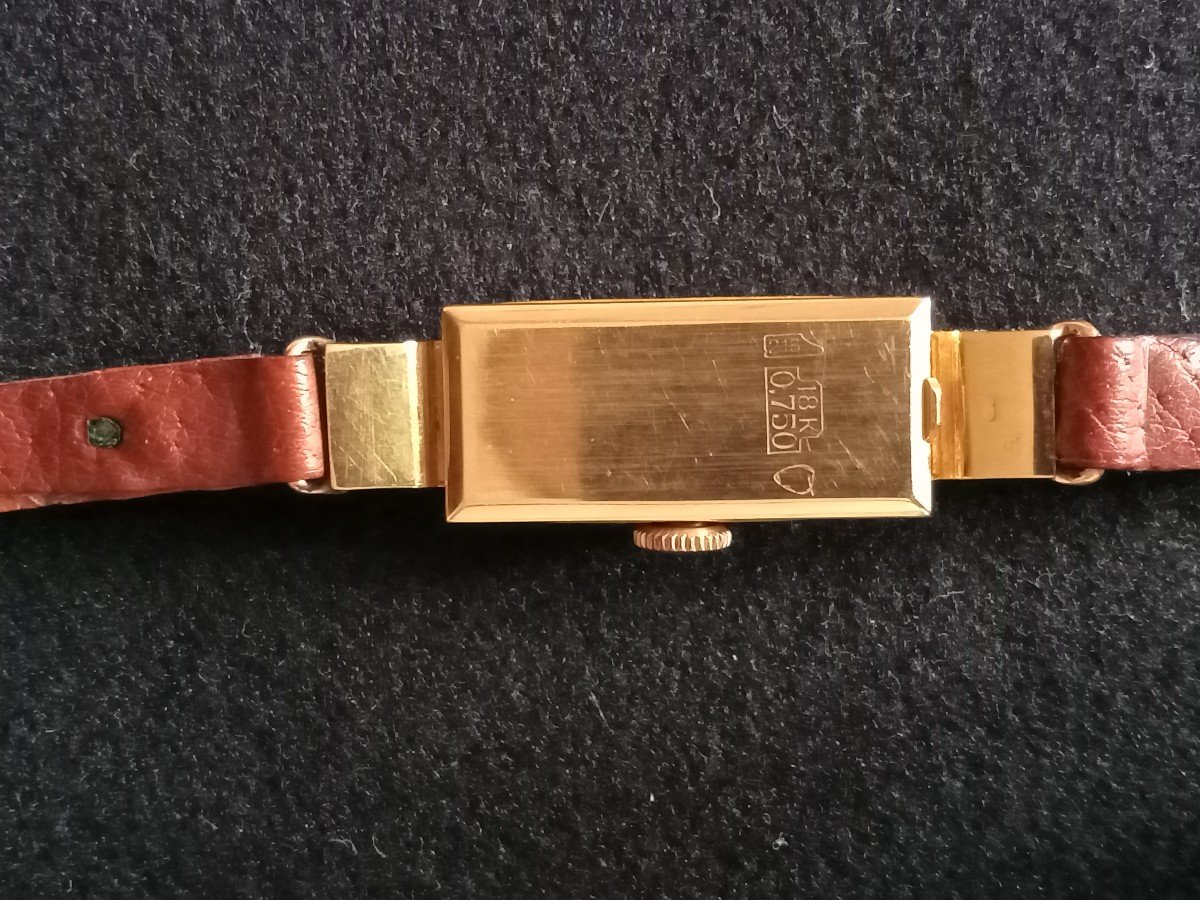 Montre tank Curtiss art déco or 18kt CIRCA  1930 à restaurer -photo-4