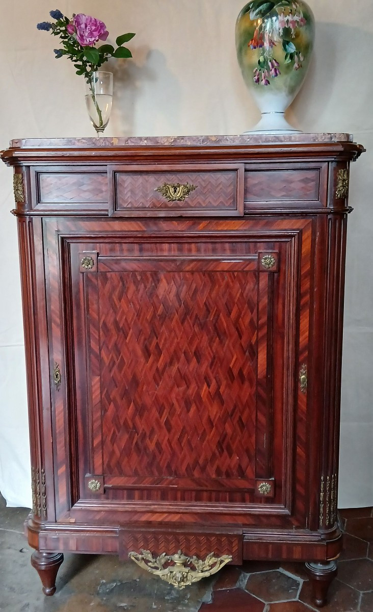 Petit meuble d'appui en marqueterie Napoléon III-photo-1
