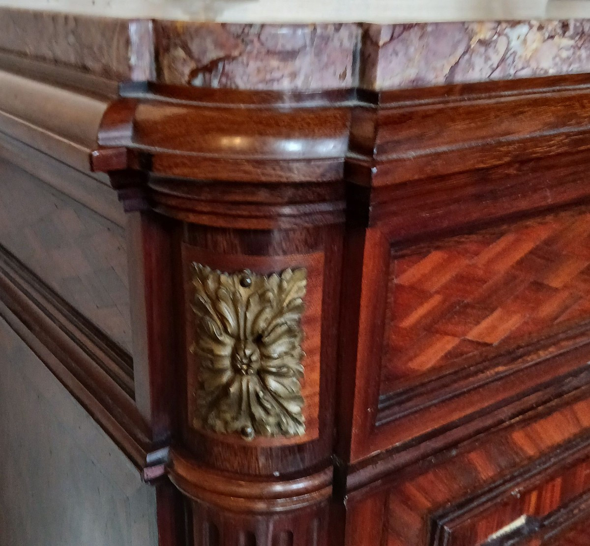 Petit meuble d'appui en marqueterie Napoléon III-photo-2