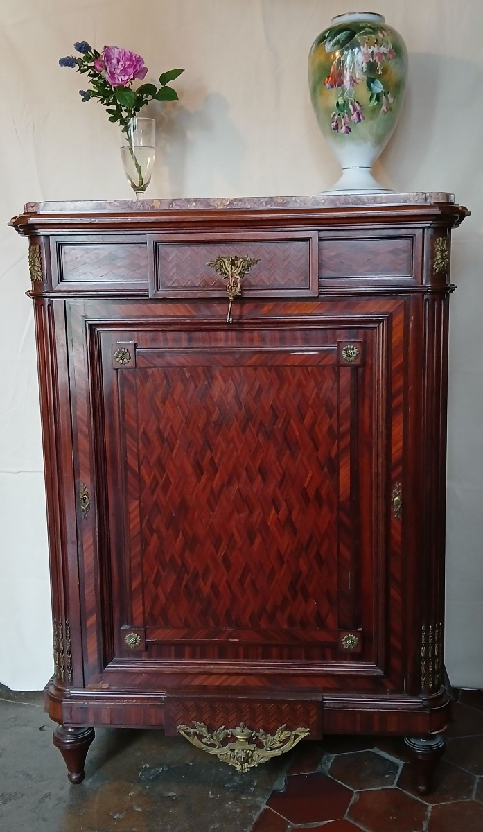Petit meuble d'appui en marqueterie Napoléon III