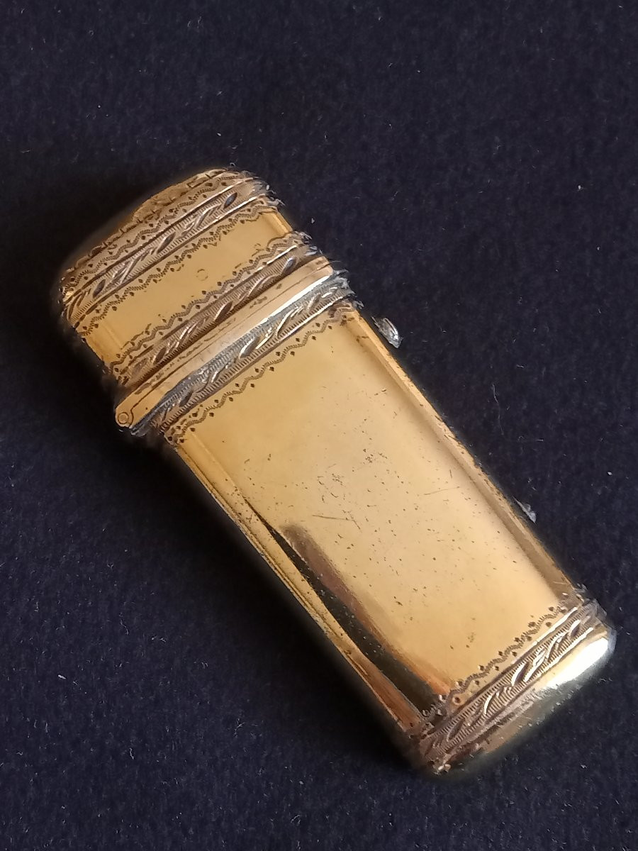 Nécessaire à saignée Charrière, argent massif vermeil et écaille. Poinçon tête de lièvre. -photo-3