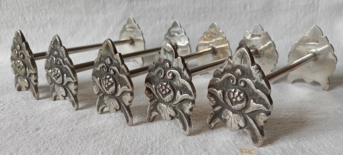 5-piece Solid Silver Knife Holders Plus 2 Pieces -photo-2
