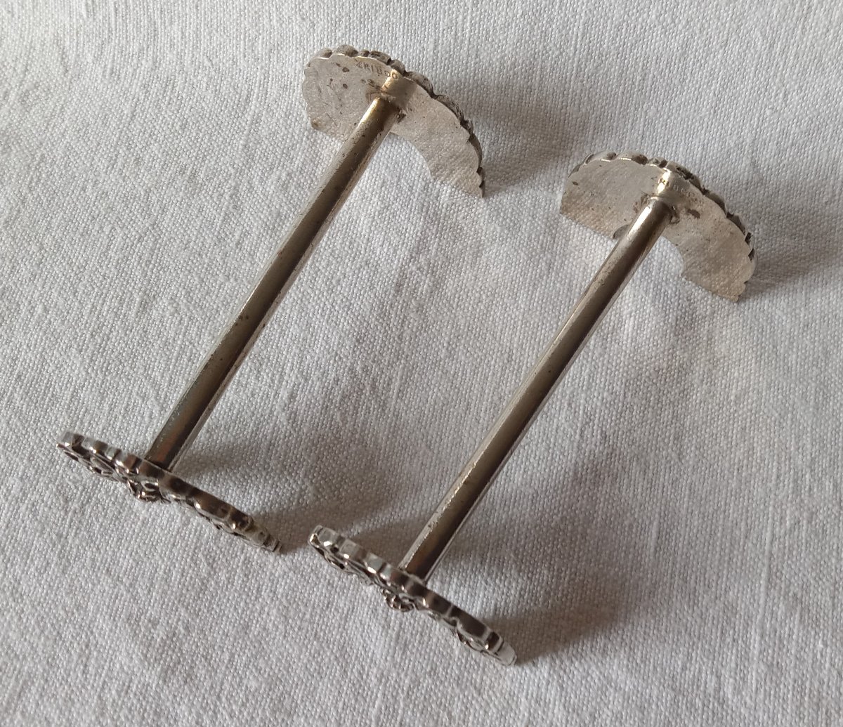 5-piece Solid Silver Knife Holders Plus 2 Pieces -photo-4