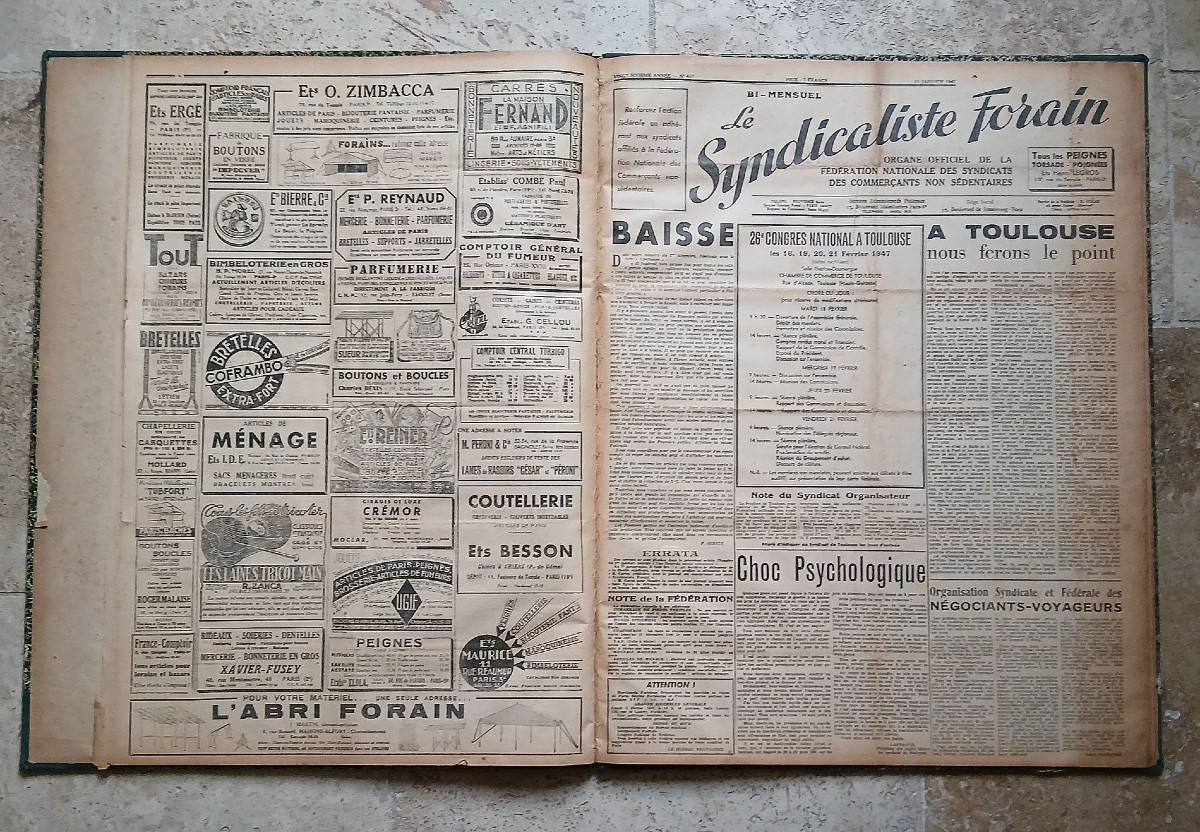 Rare journal relié " Le Syndicaliste Forain" 1946 - 1947-photo-4