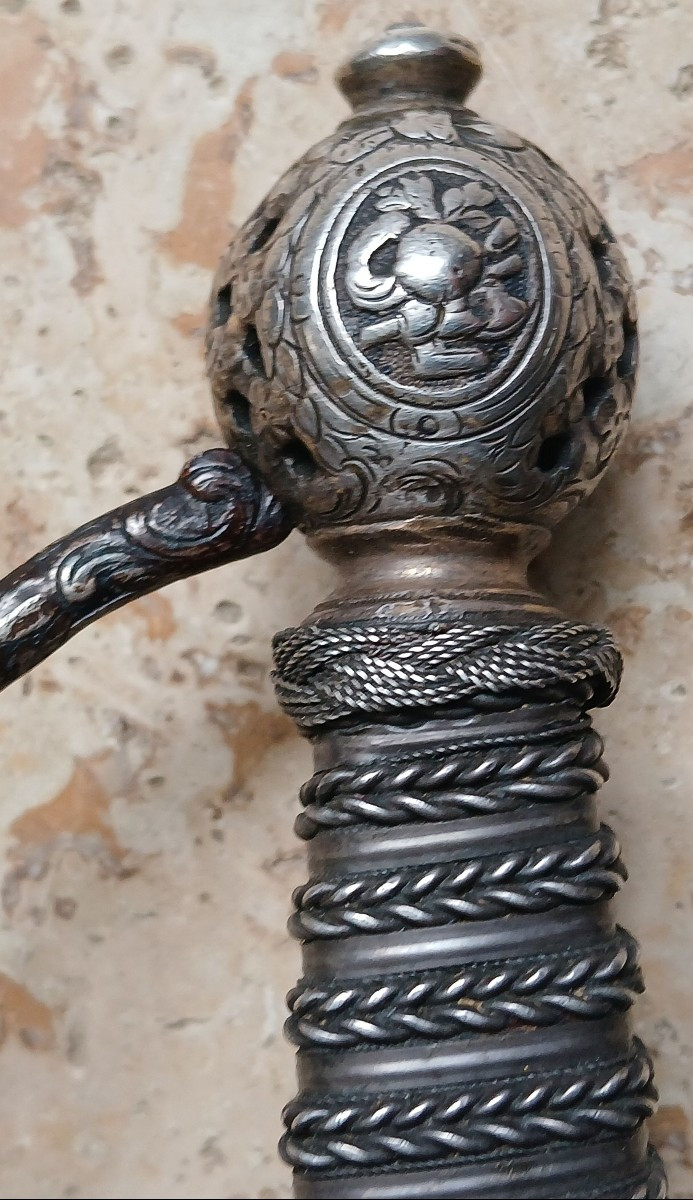 18th Century Silver-plated Iron City Sword.-photo-4