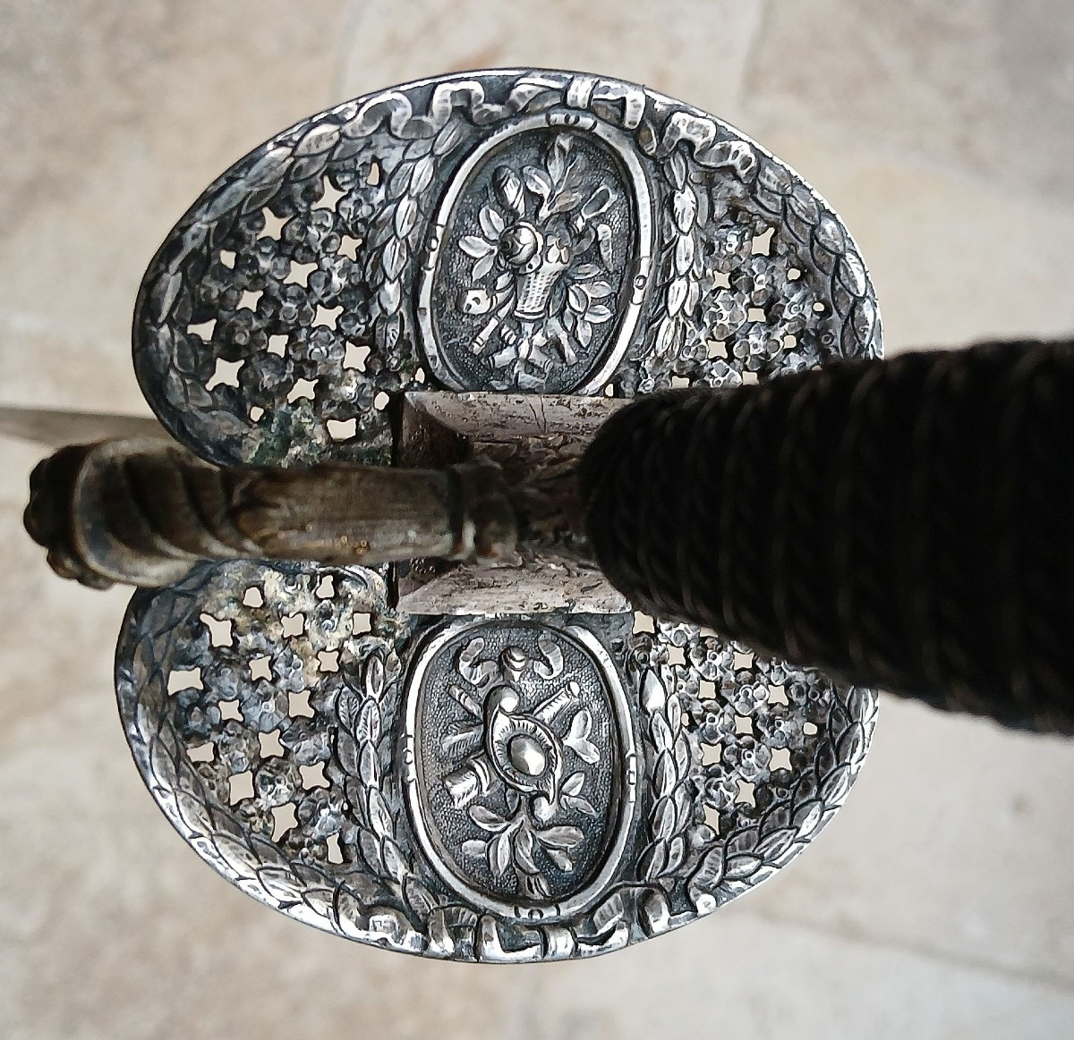 18th Century Silver-plated Iron City Sword.-photo-5