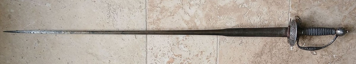 18th Century Silver-plated Iron City Sword.-photo-8