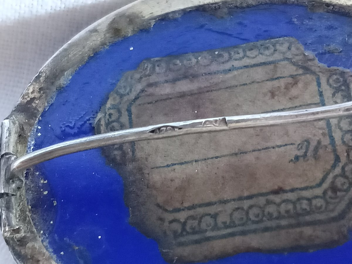 Broche micro mosaïque place Saint Pierre de Rome  XIX siècle micromosaïque-photo-2