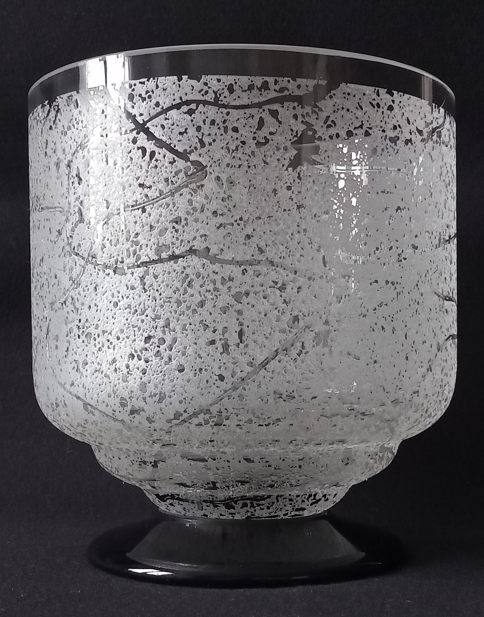 Daum Nancy Frosted Vase Cross Of Lorraine France 1924-1939 Art Deco-photo-2