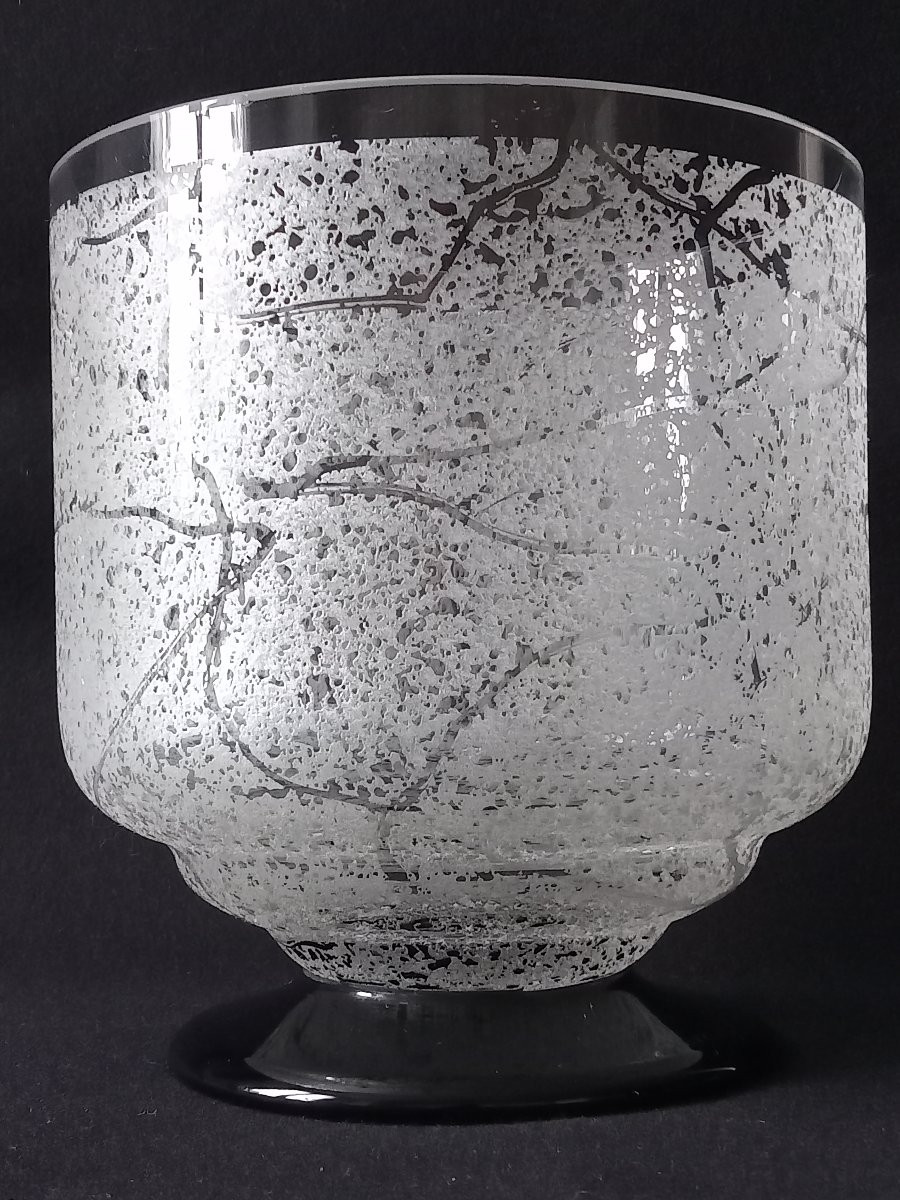 Daum Nancy Frosted Vase Cross Of Lorraine France 1924-1939 Art Deco-photo-3