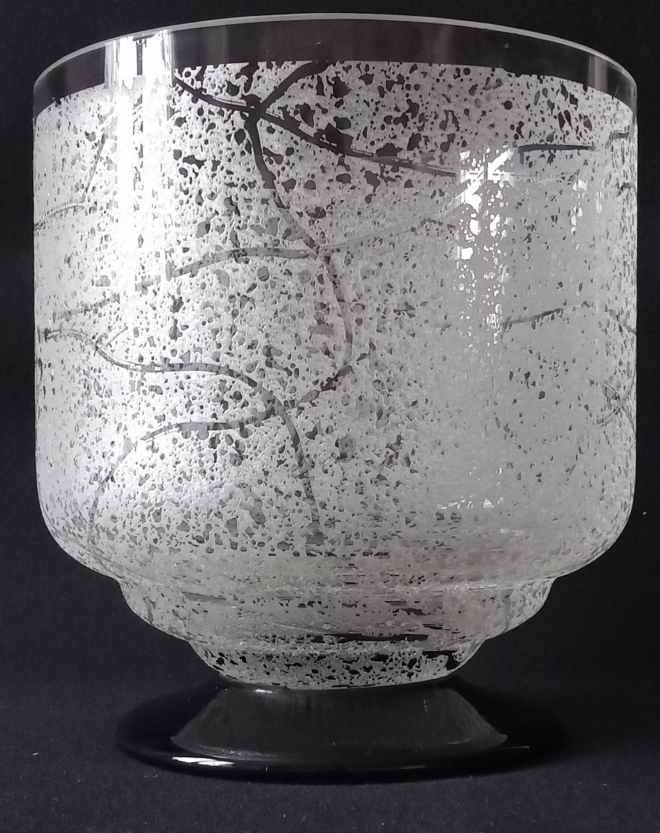 Daum Nancy Frosted Vase Cross Of Lorraine France 1924-1939 Art Deco-photo-4
