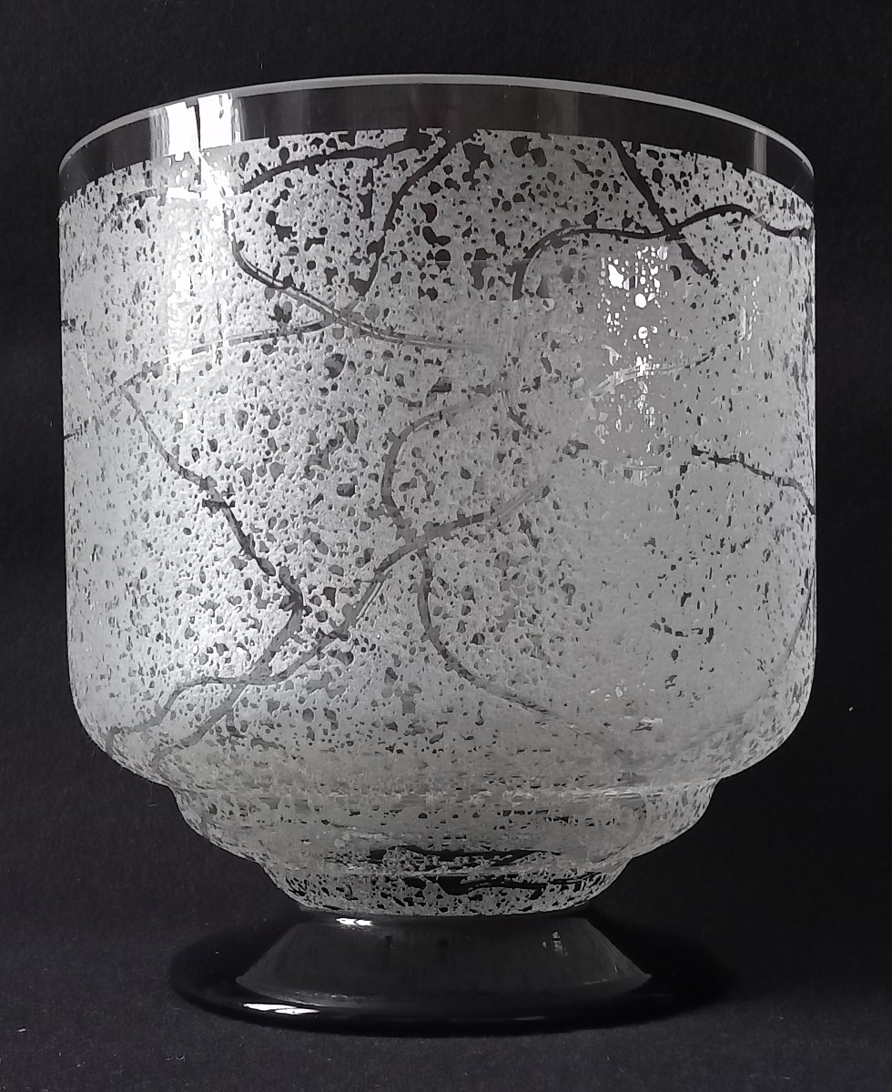 Daum Nancy Frosted Vase Cross Of Lorraine France 1924-1939 Art Deco