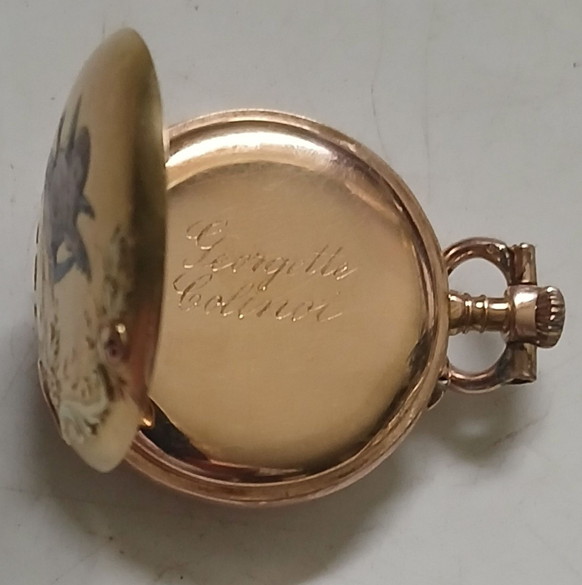 Enamelled Gold Pendant Watch.-photo-3