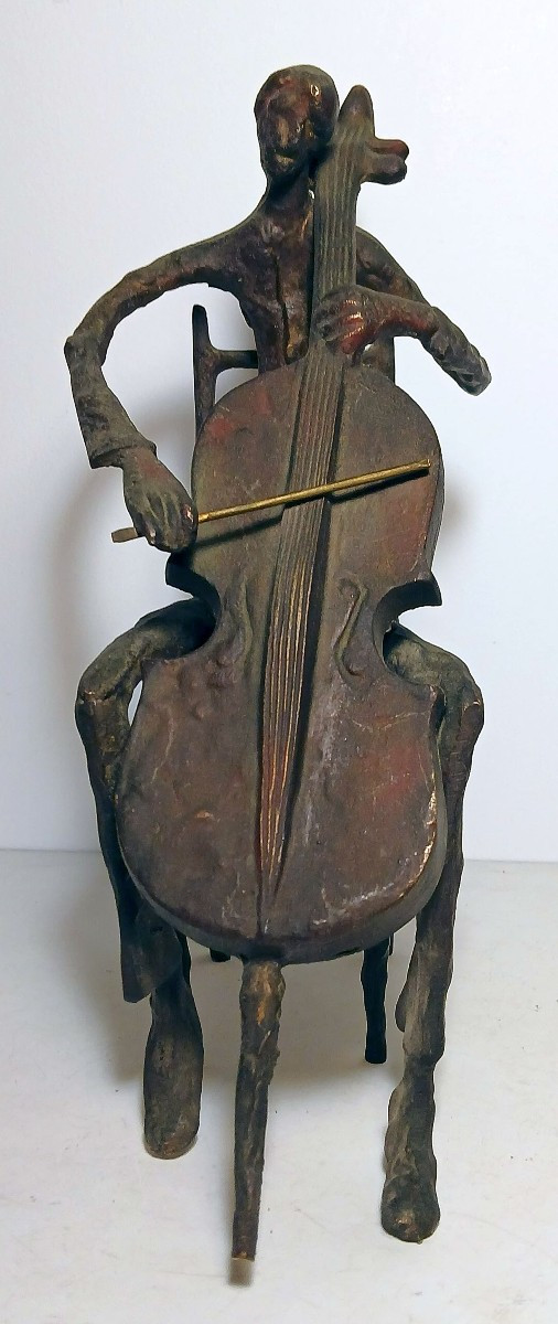 Bronze Musicians, Brutalism, Abstract, In The Spirit Of Alberto Giacometti-photo-2