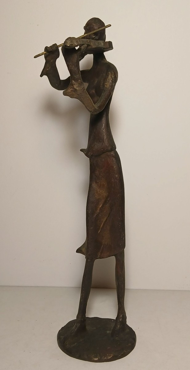 Bronze Musicians, Brutalism, Abstract, In The Spirit Of Alberto Giacometti-photo-3