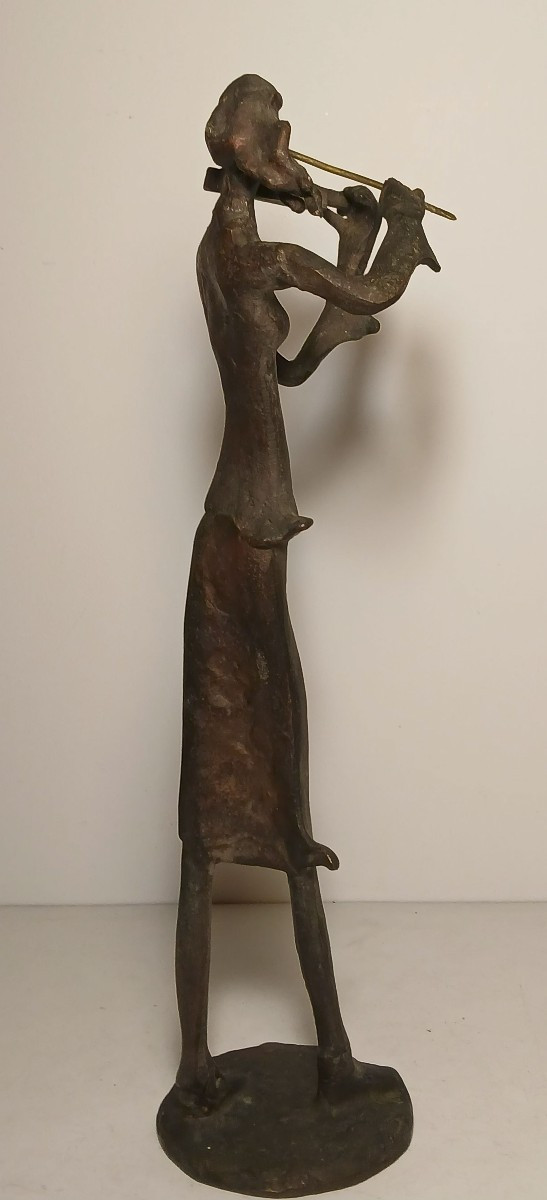 Bronze Musicians, Brutalism, Abstract, In The Spirit Of Alberto Giacometti-photo-7