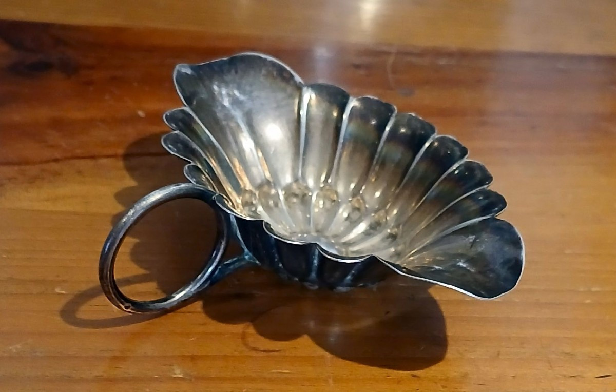 Solid Silver Baptismal Shell. 19th Century.-photo-1