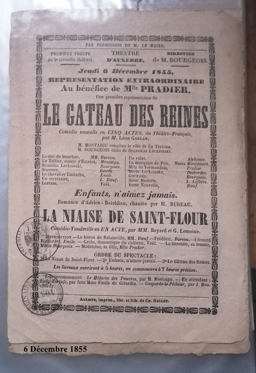 Auxerre Theatre From The Revolution To Napoleon III. Programmes.-photo-3