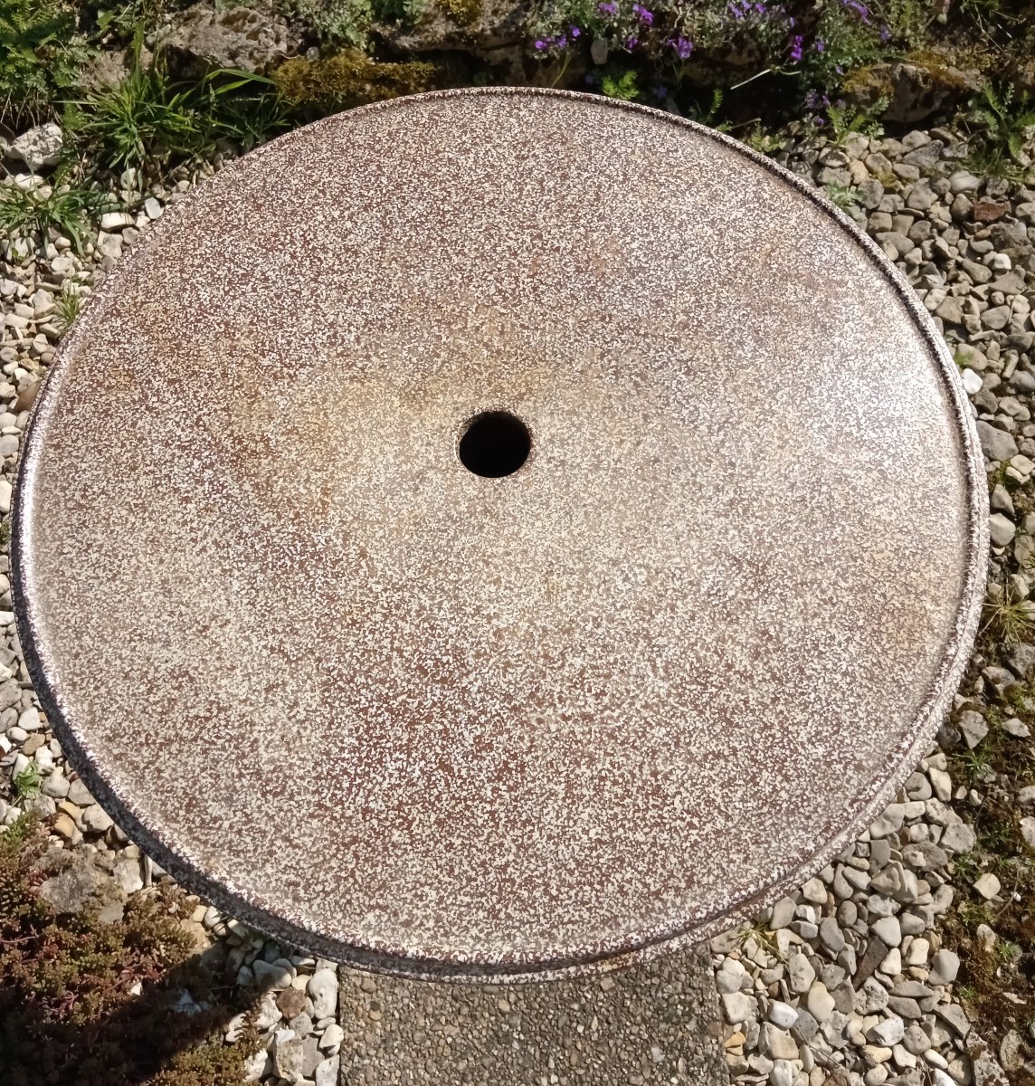 Art Deco Period Enameled Cast Iron Bistro Pedestal Table, Circa 1930-photo-3