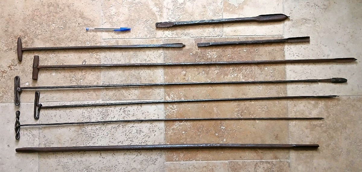 Canne épée, canne fusil, canne à système, outillage, gouges et forets en fer forgé du XIXéme. -photo-4