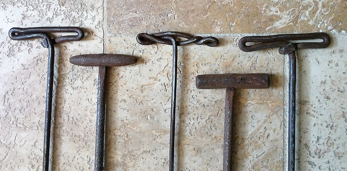 Canne épée, canne fusil, canne à système, outillage, gouges et forets en fer forgé du XIXéme. -photo-5