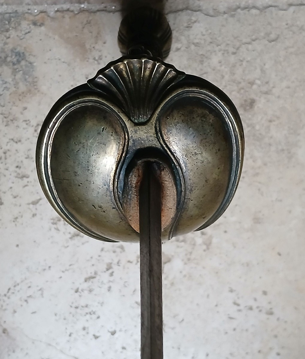 Epée française à la colichemarde à « pas d’âne » et garniture d’argent ( 17éme /18éme siècle )-photo-1