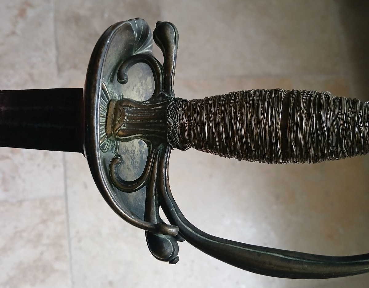 Epée française à la colichemarde à « pas d’âne » et garniture d’argent ( 17éme /18éme siècle )-photo-2