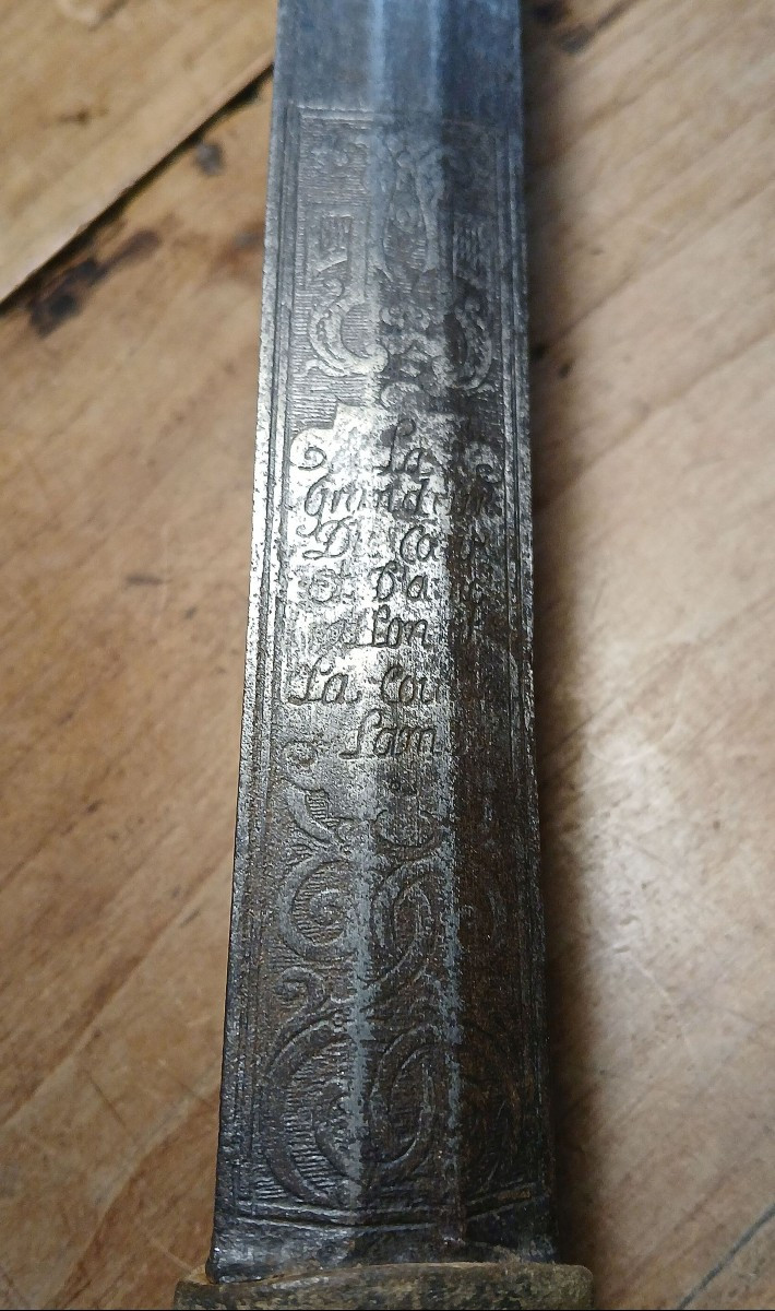 Epée française à la colichemarde à « pas d’âne » et garniture d’argent ( 17éme /18éme siècle )-photo-3