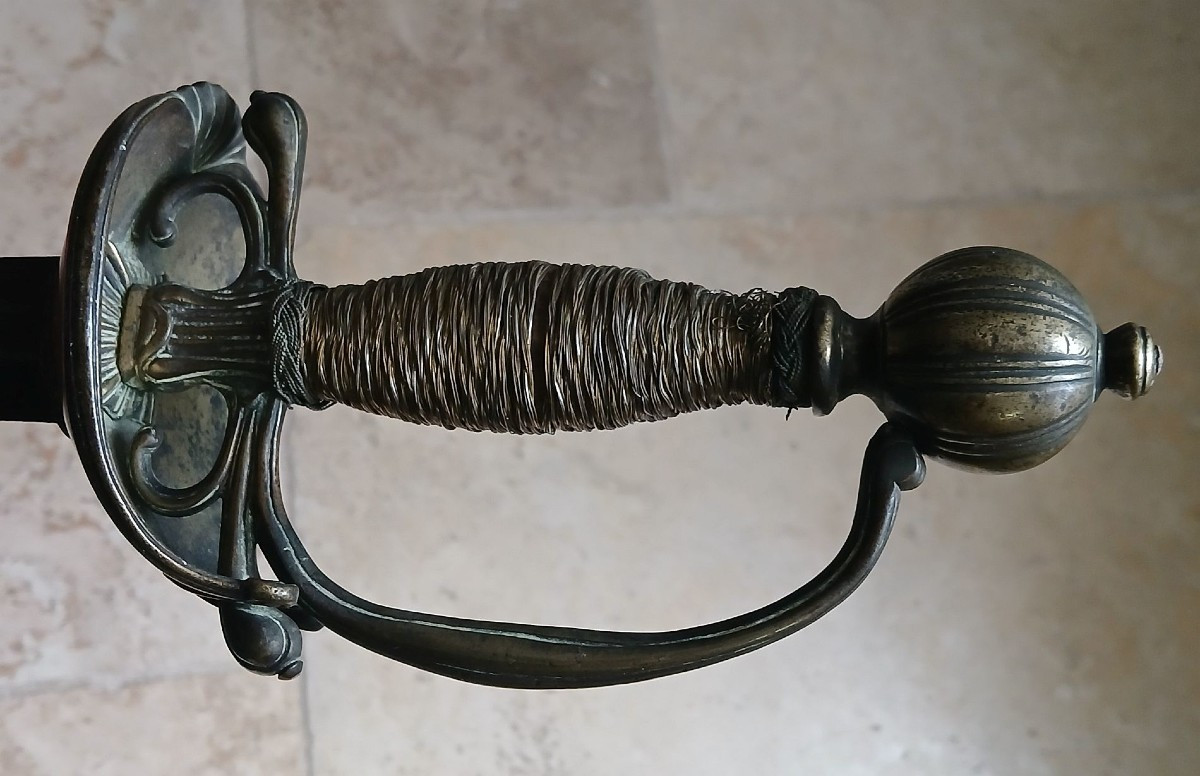 Epée française à la colichemarde à « pas d’âne » et garniture d’argent ( 17éme /18éme siècle )-photo-5