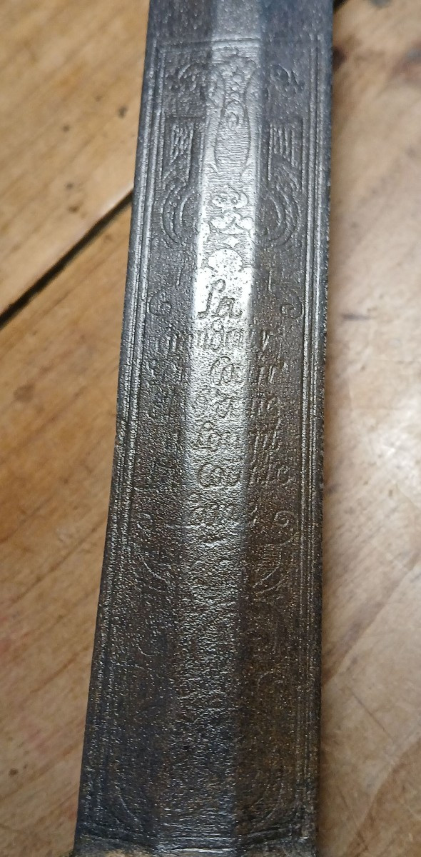 Epée française à la colichemarde à « pas d’âne » et garniture d’argent ( 17éme /18éme siècle )-photo-7