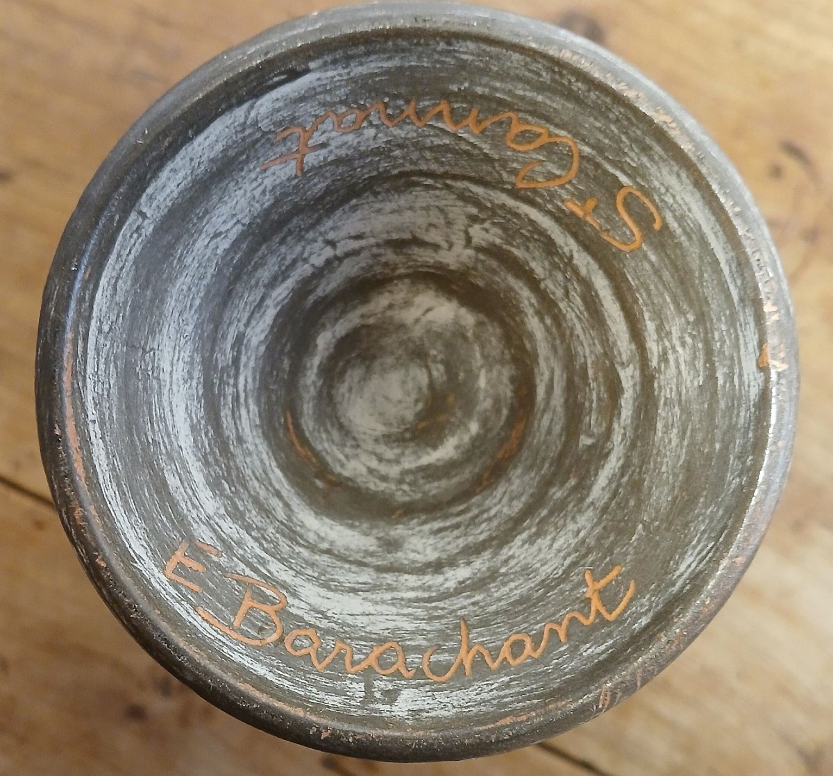 Accolay. Elie BARACHANT (1919-1993). Saint Cannat. Pichet à décor d’oiseaux émaillés Circa 1950-photo-4