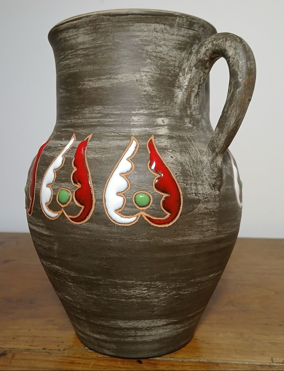 Accolay. Elie Barachant (1919-1993). Saint Cannat. Two-handled Glazed Ceramic Pitcher. 1950-photo-2