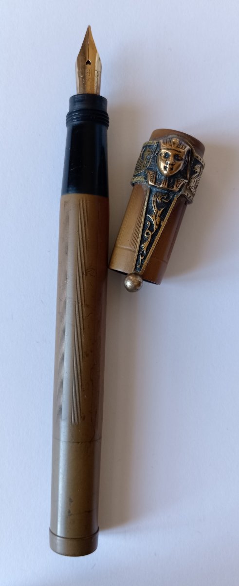 Stylo plume safety FOUNTAIN UNIC  PEN UNIC Plume en or 18kt Début du XXème siècle. -photo-4