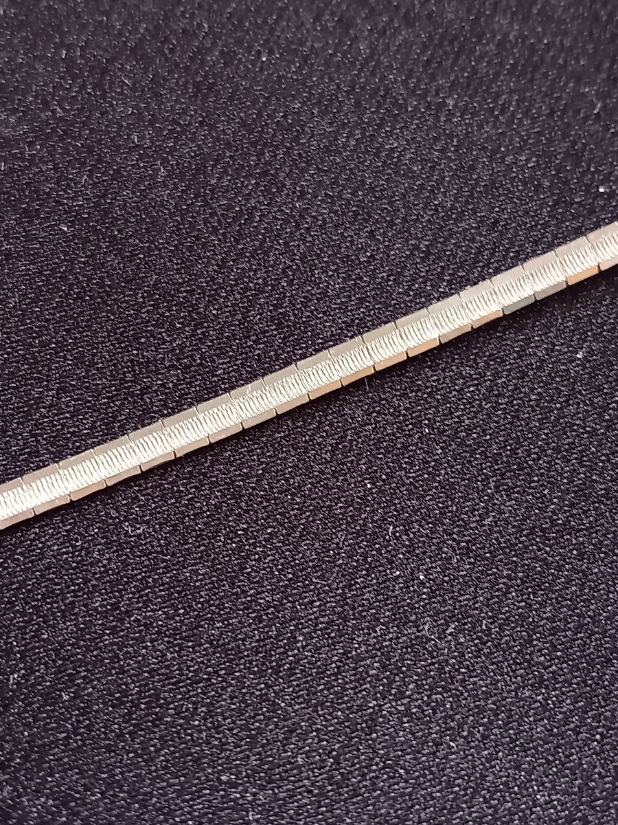 Choker Necklace, 18kt White Gold Omega Chain-photo-5