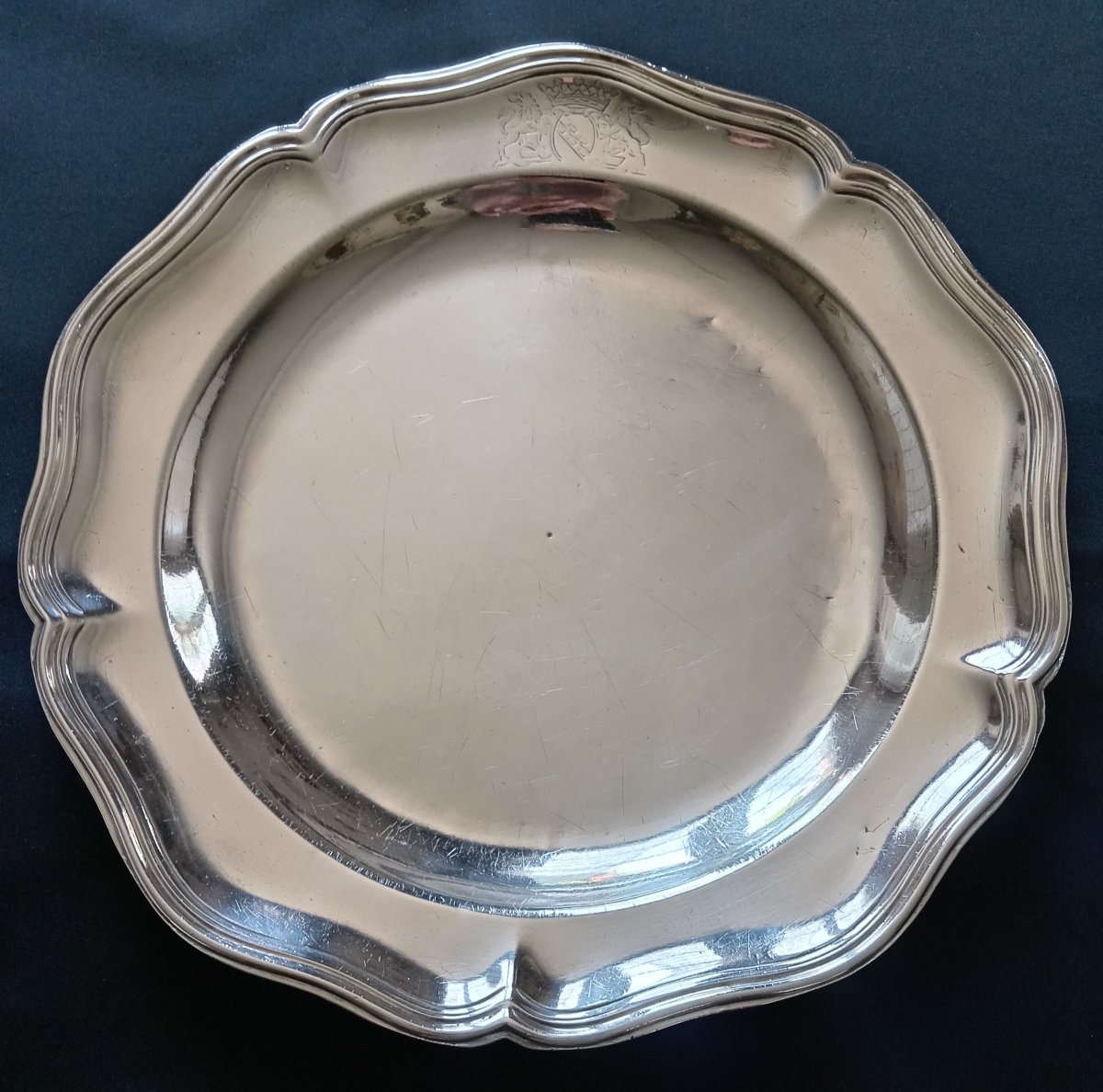 18th-century Solid Silver Dish, Louis XV Period. Marquis De Sillery Brûlat.-photo-2