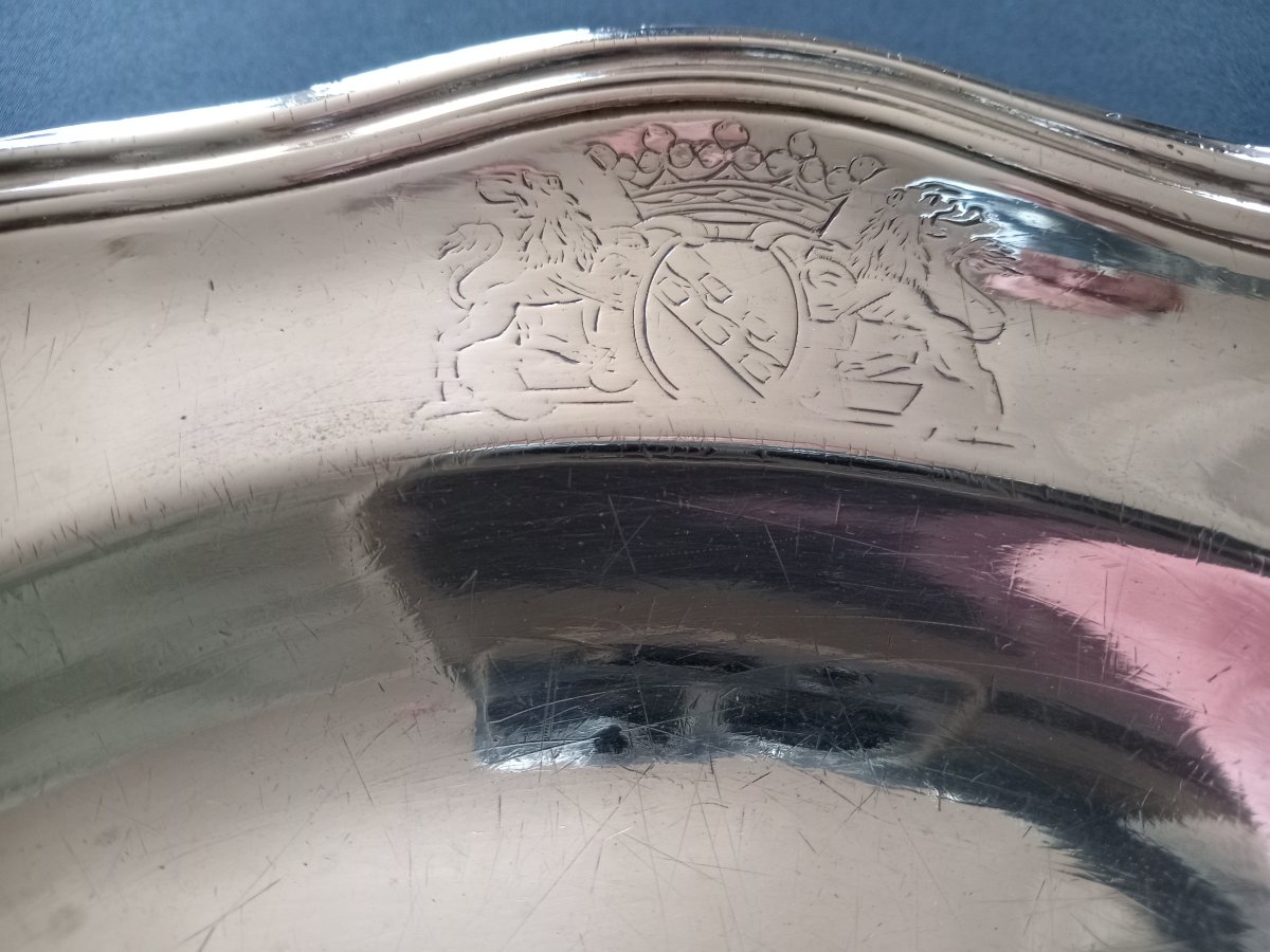 18th-century Solid Silver Dish, Louis XV Period. Marquis De Sillery Brûlat.-photo-4