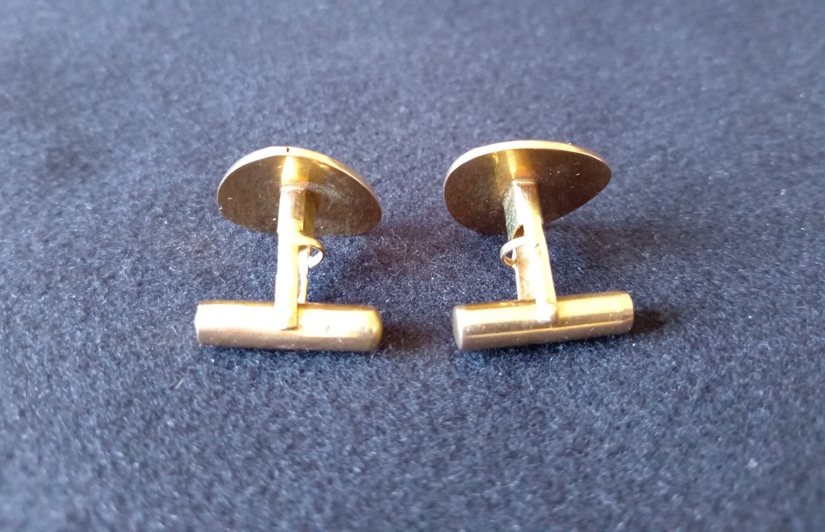 Boutons de manchettes en or 18kt années 1950-1960. Maison d'orfèvrerie Charles Garnier -photo-2