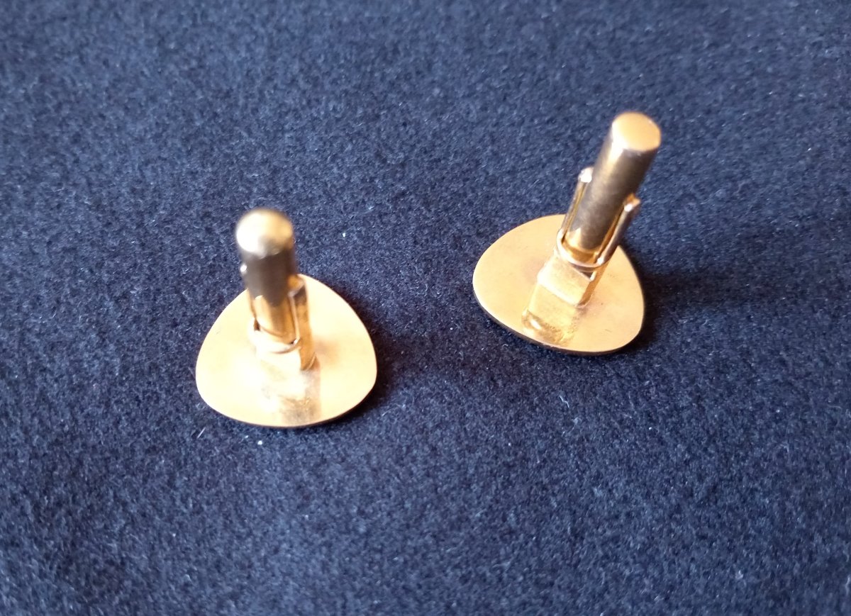 Boutons de manchettes en or 18kt années 1950-1960. Maison d'orfèvrerie Charles Garnier -photo-3