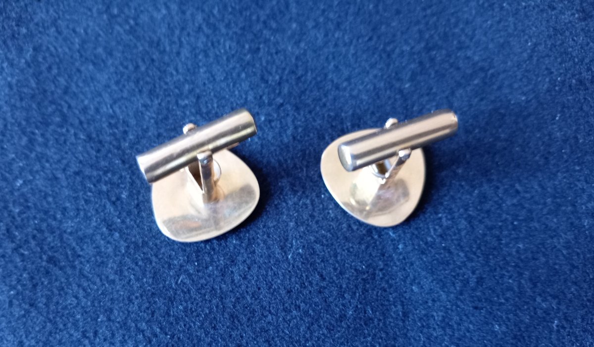 Boutons de manchettes en or 18kt années 1950-1960. Maison d'orfèvrerie Charles Garnier -photo-4