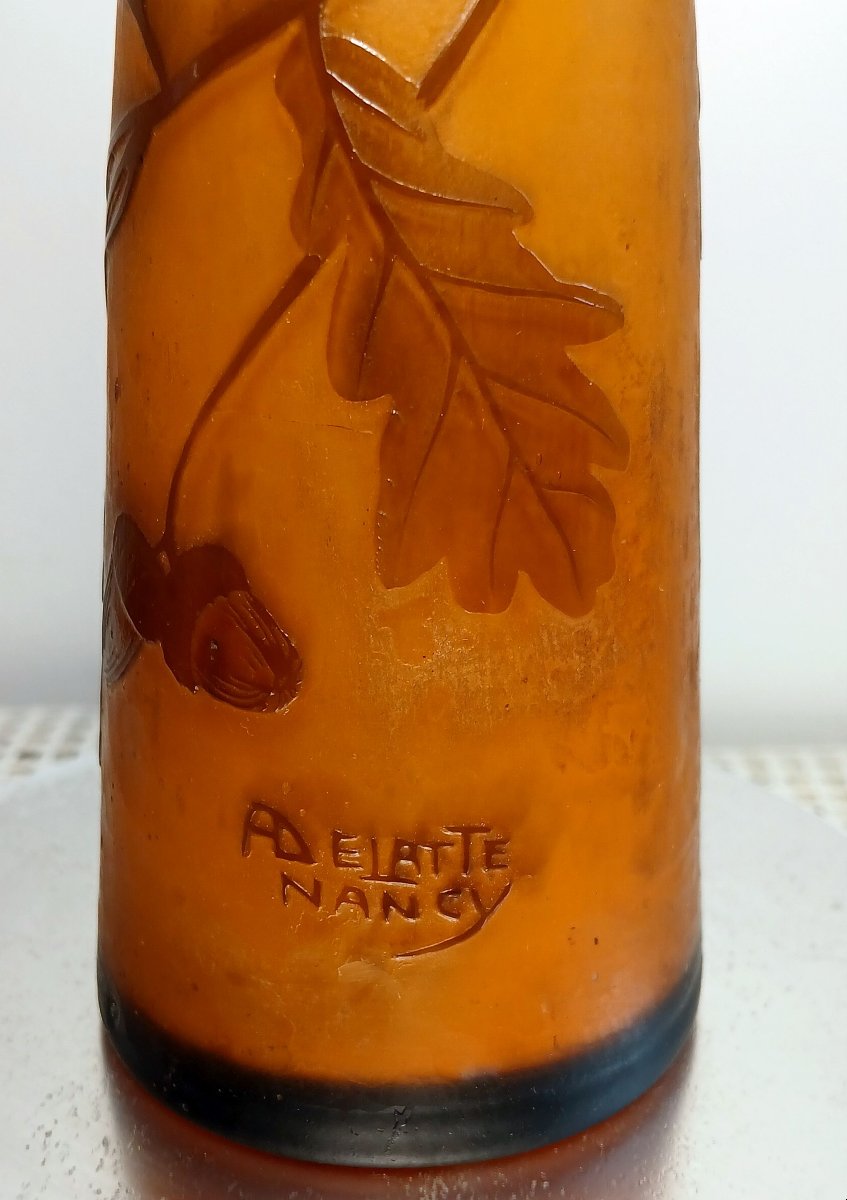 Pâte de verre. André Delatte . Nancy . Petit vase.-photo-3