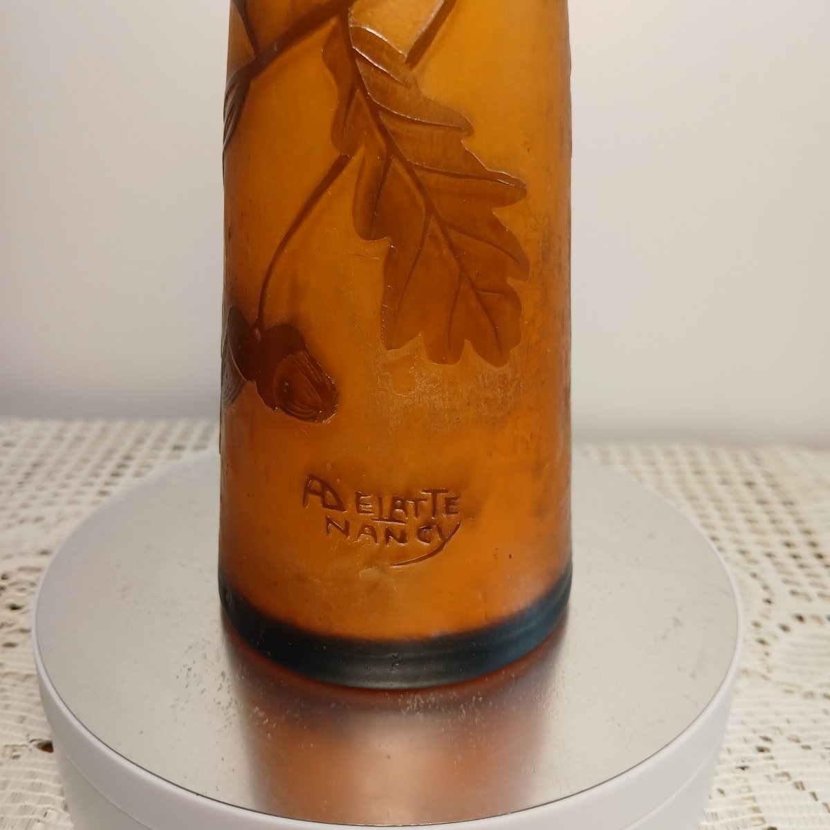 Pâte de verre. André Delatte . Nancy . Petit vase.-photo-1