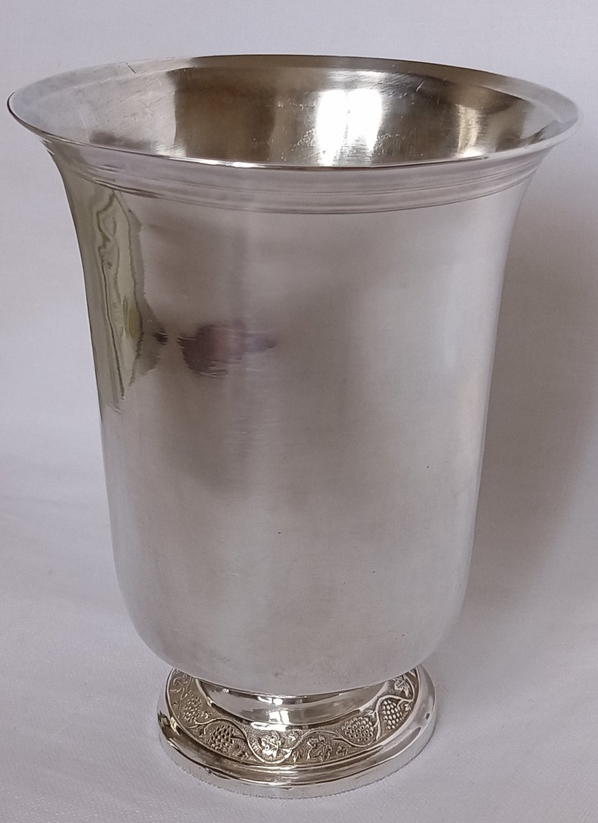 Timbale pied douche argent massif premier coq-photo-2