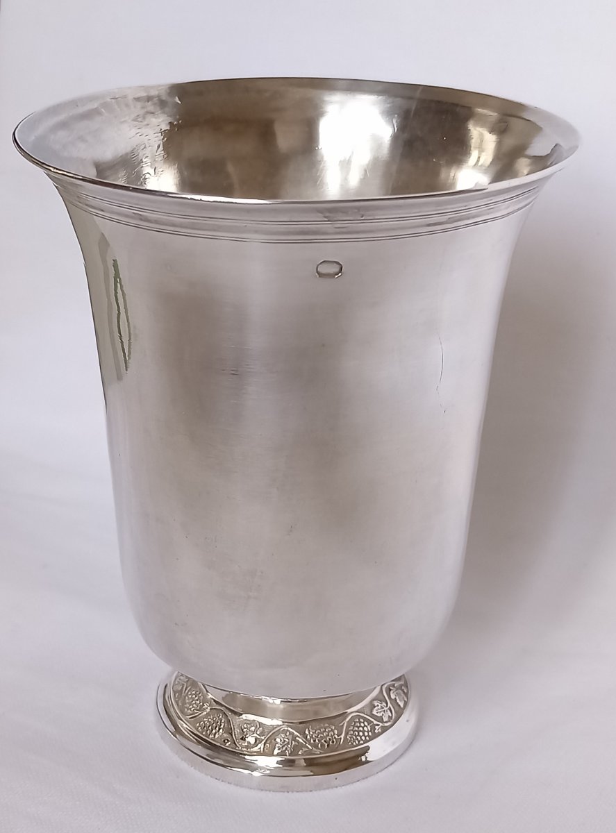 Timbale pied douche argent massif premier coq