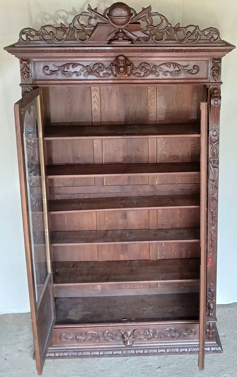 Henry II Bookcase In Solid Oak-photo-1