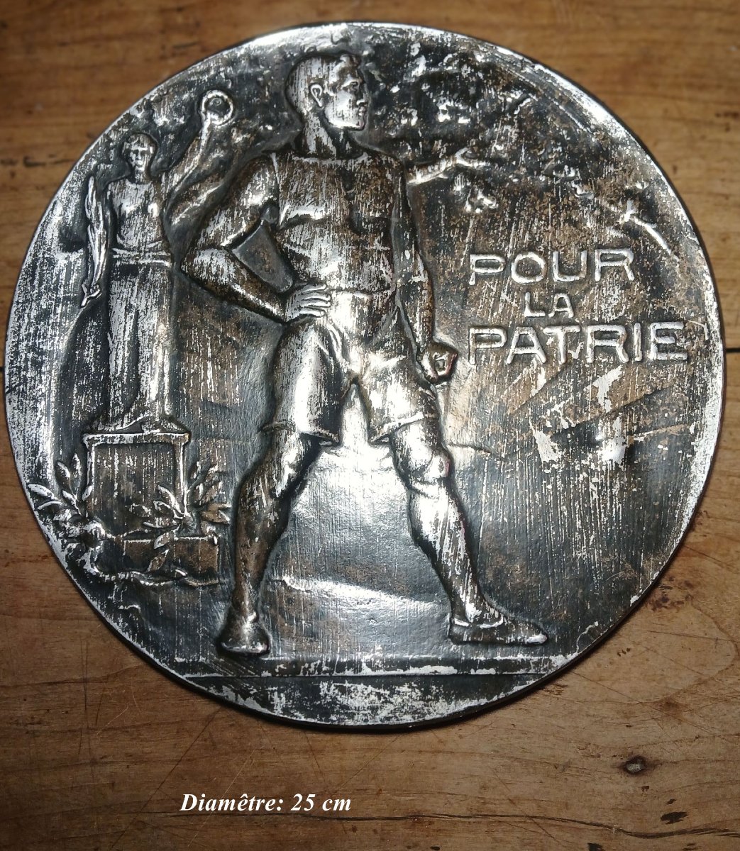 Large Blackened Silver-plated Copper Plate.-photo-3