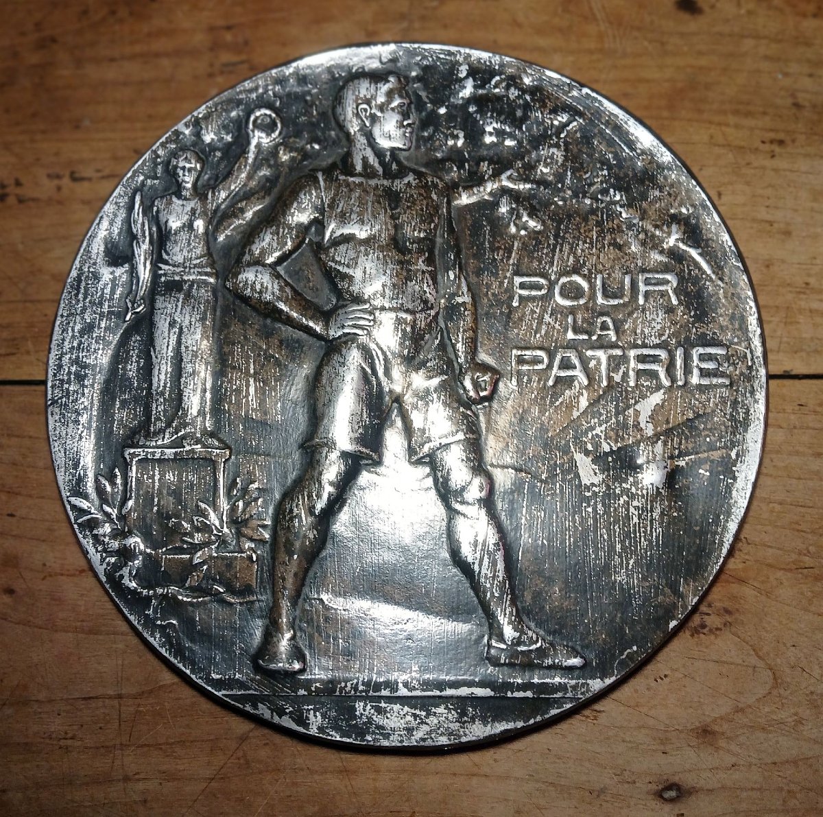 Large Blackened Silver-plated Copper Plate.